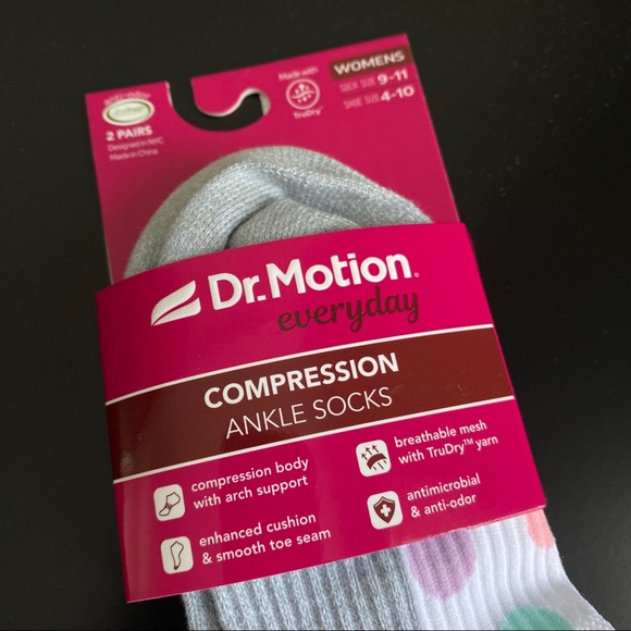 Dr. Motion Accessories New Dr Motion 2 Pairs Compression Ankle